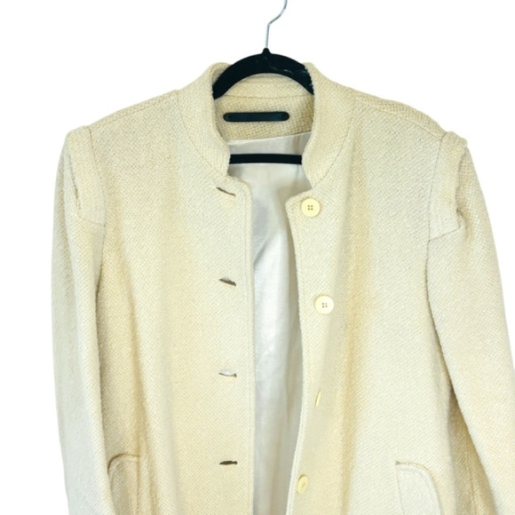 Vintage 1970's long cream Tweed Coat Stunning Long Belted Coat SZ Medium - Picture 6 of 11